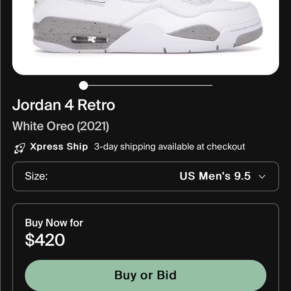 jordan 4 retro whitee oreo